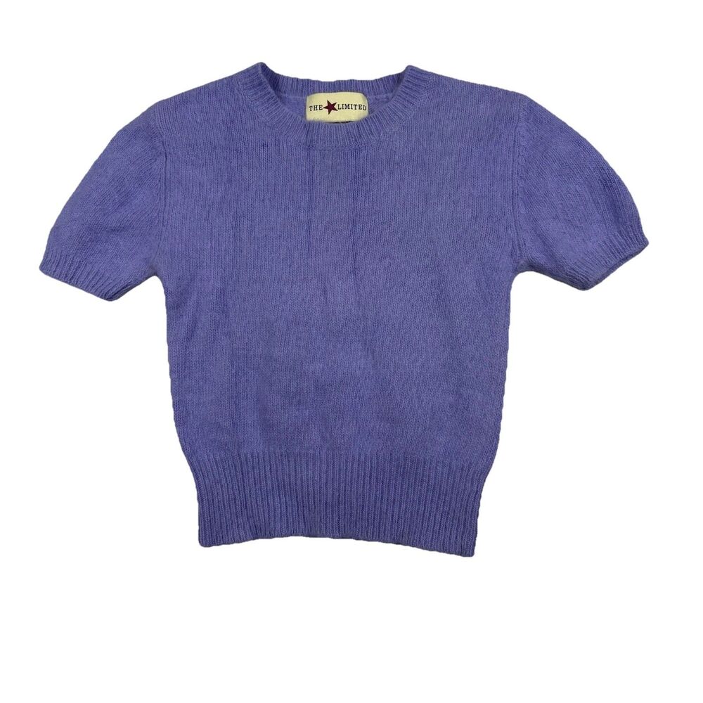 The Limited Angora Rabbit Hair Sweater T Shirt  Girls 10 Purple Short Sleeve